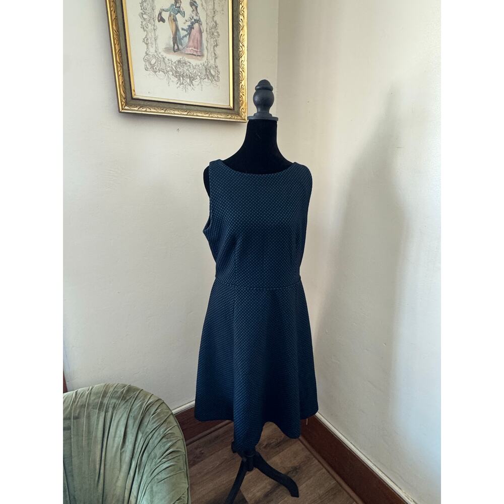 LOFT Women’s Size 10 Navy Blue Polka Dot Sleeveless A-Line Dress - Picture 10 of 10